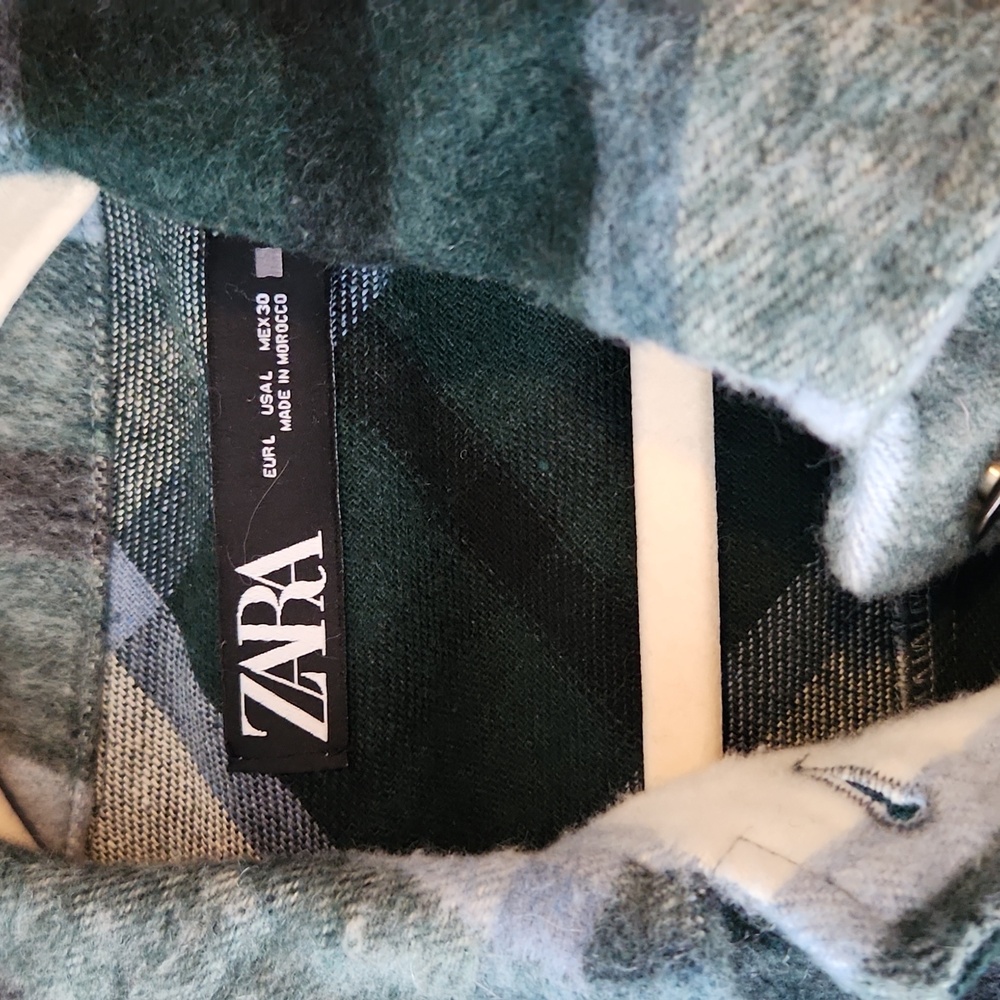 Zara Shacket Button Down Pockets Collar Cozy - image 4